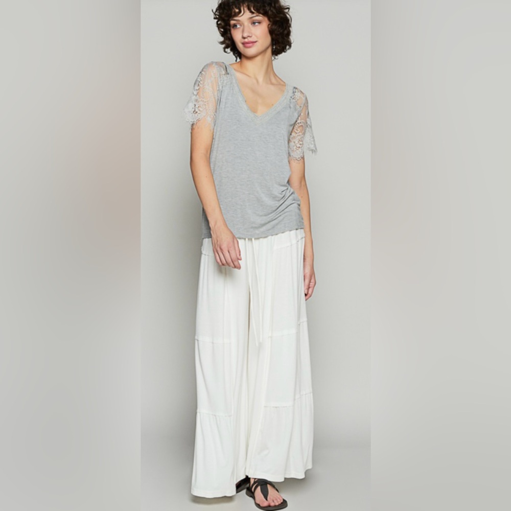 POL V-Neck Tee Designed in a relaxed body, lace 1/2 sleeve  Size: multi
